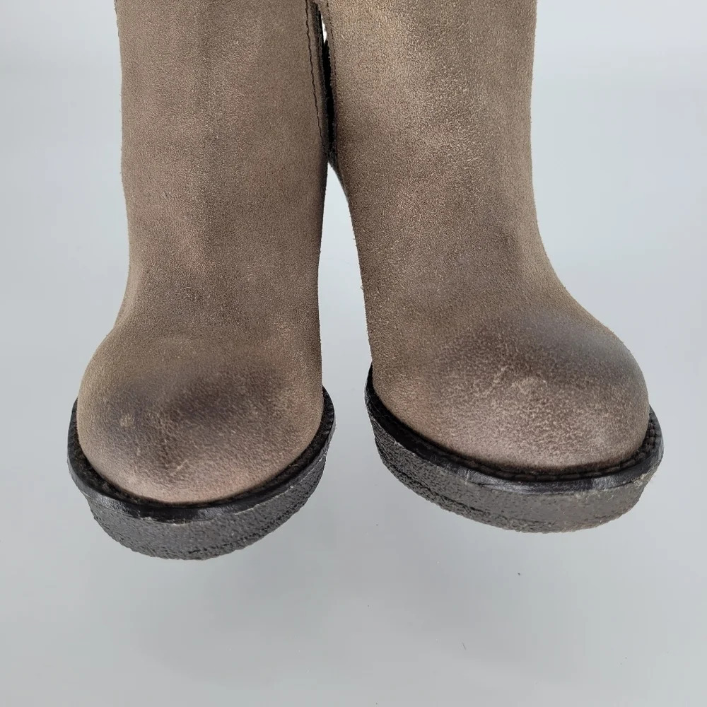 SPLENDID toupe brown wedge suede ankle booties 7.5 - Picture 4 of 12